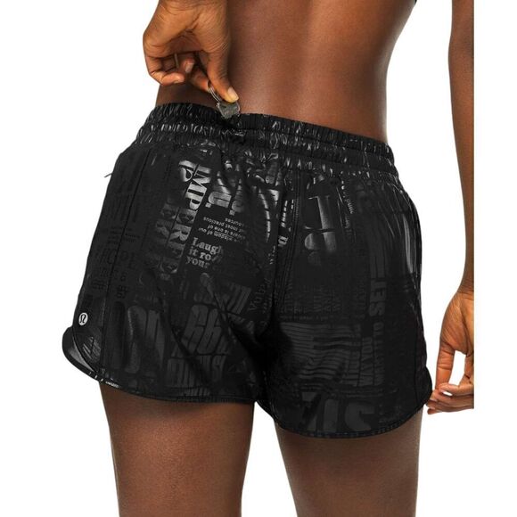 Lululemon Hotty Hot Short Low-Rise 4" *Manifesto 20YR Foil Black - Picture 4 of 10